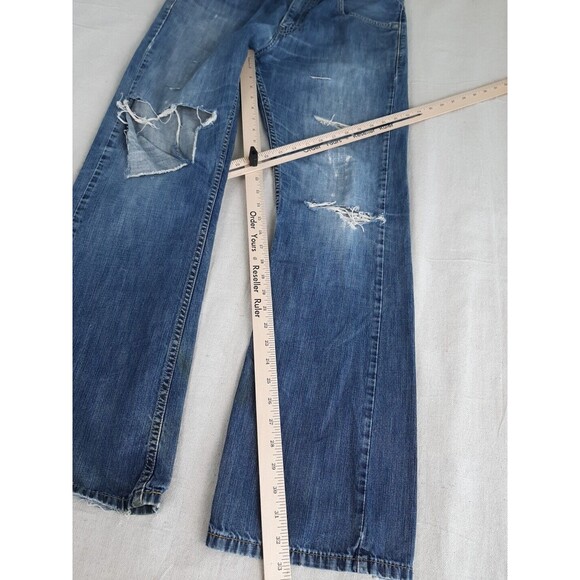 Levis 527 Jeans Mens 34 35x32 Boot Distressed Thrashed Mid Rise Cowboy Western - Picture 3 of 16